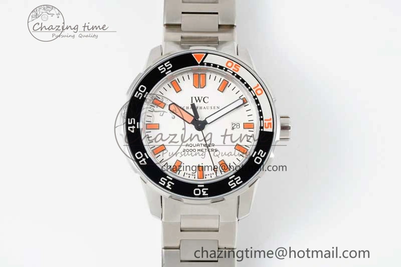 Aquatimer Automatic SS RSF 1:1 Best Edition White Orange Dial on SS Bracelet A2892