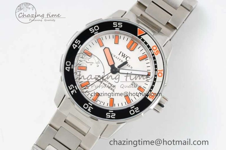 Aquatimer Automatic SS RSF 1:1 Best Edition White Orange Dial on SS Bracelet A2892