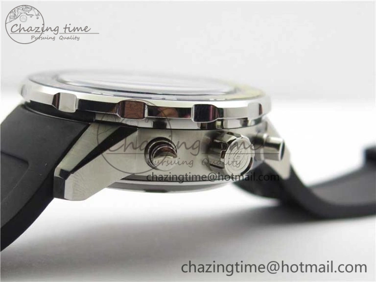 Aquatimer Chrono IW376702 SS BLS 1:1 Best Edition Black Dial on Black Rubber Strap A7750