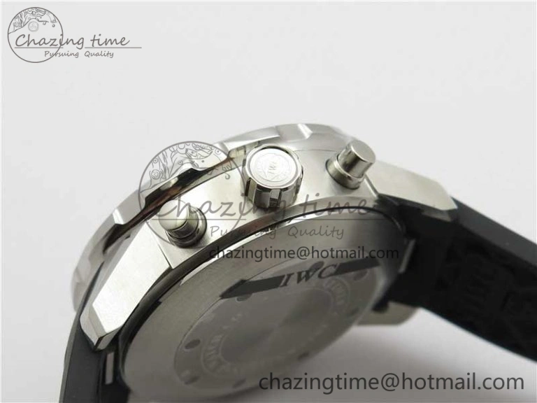 Aquatimer Chrono IW376702 SS BLS 1:1 Best Edition Black Dial on Black Rubber Strap A7750