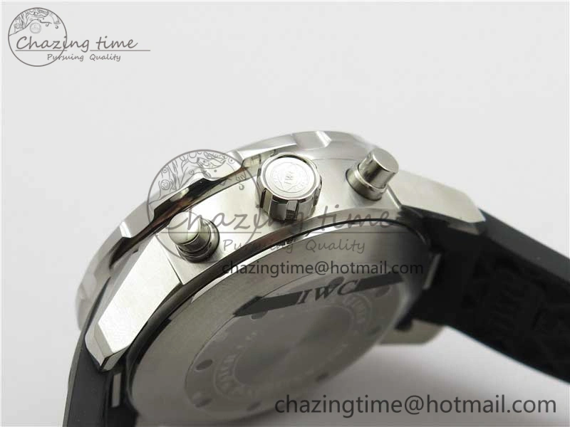 Aquatimer Chrono IW376702 SS BLS 1:1 Best Edition Black Dial on Black Rubber Strap A7750