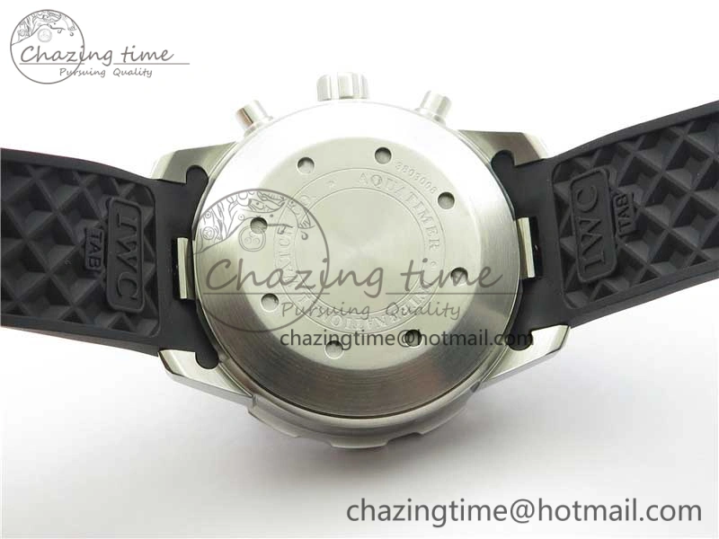 Aquatimer Chrono IW376702 SS BLS 1:1 Best Edition Black Dial on Black Rubber Strap A7750