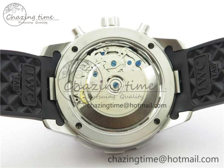 Aquatimer Chrono IW376702 SS BLS 1:1 Best Edition Black Dial on Black Rubber Strap A7750