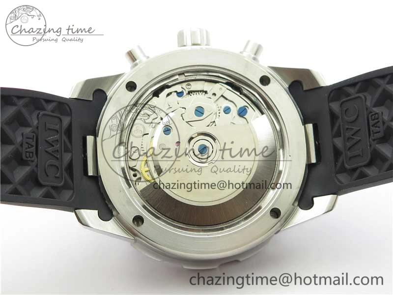 Aquatimer Chrono IW376702 SS BLS 1:1 Best Edition Black Dial on Black Rubber Strap A7750