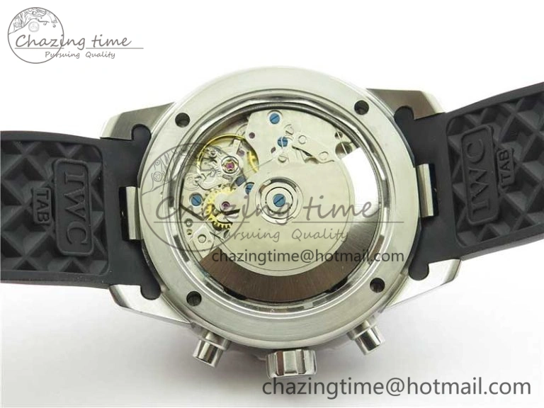 Aquatimer Chrono IW376702 SS BLS 1:1 Best Edition Black Dial on Black Rubber Strap A7750