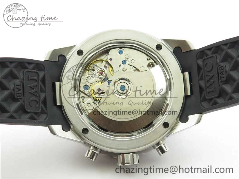 Aquatimer Chrono IW376702 SS BLS 1:1 Best Edition Black Dial on Black Rubber Strap A7750