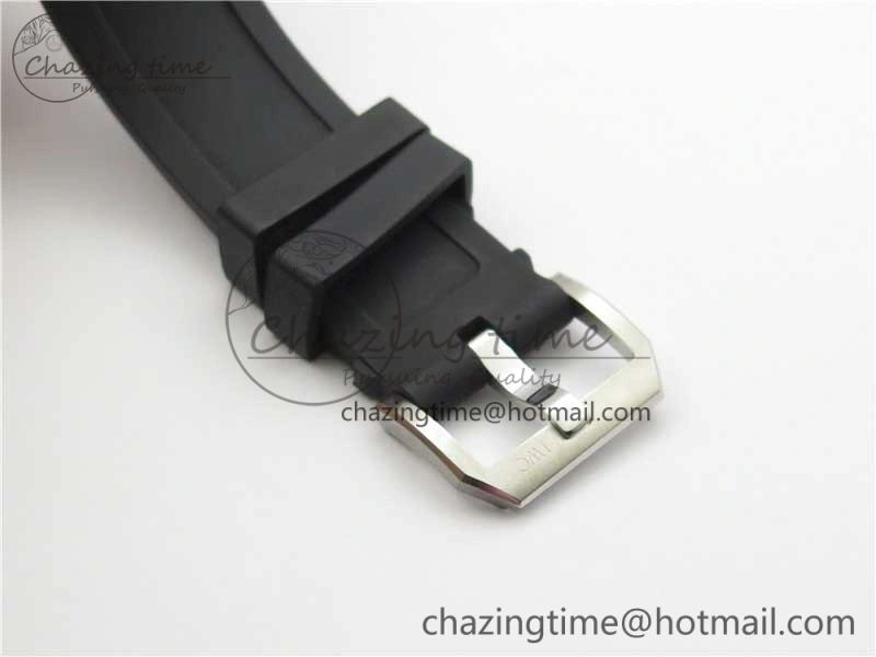 Aquatimer Chrono IW376702 SS BLS 1:1 Best Edition Black Dial on Black Rubber Strap A7750
