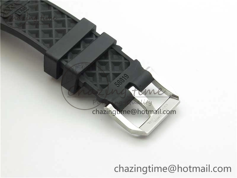 Aquatimer Chrono IW376702 SS BLS 1:1 Best Edition Black Dial on Black Rubber Strap A7750