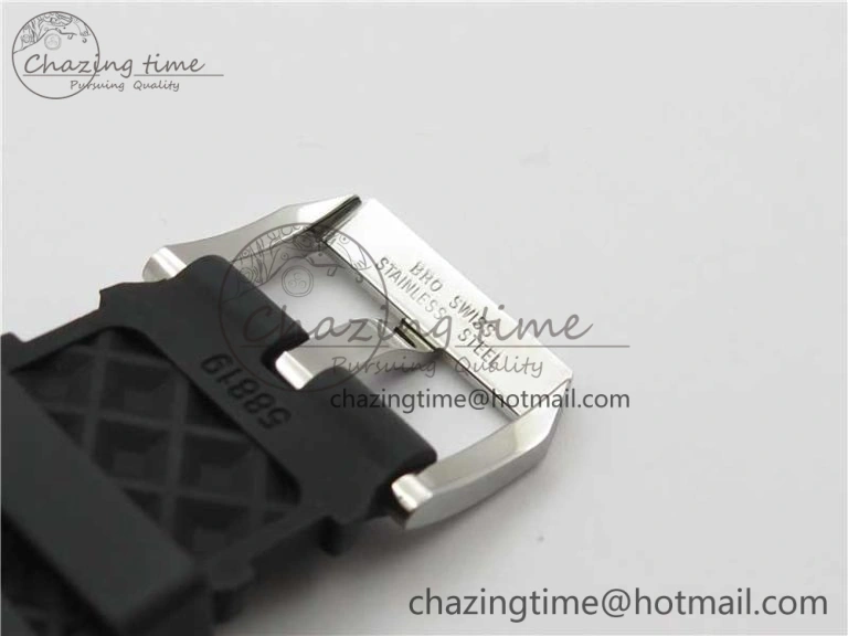 Aquatimer Chrono IW376702 SS BLS 1:1 Best Edition Black Dial on Black Rubber Strap A7750