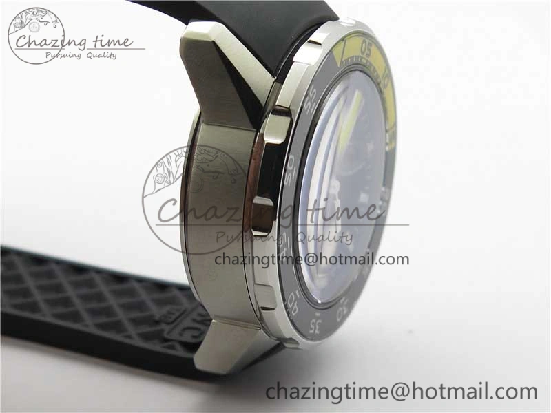 Aquatimer Chrono IW376702 SS BLS 1:1 Best Edition Black Dial on Black Rubber Strap A7750