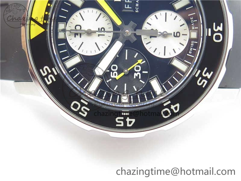 Aquatimer Chrono IW376702 SS BLS 1:1 Best Edition Black Dial on Black Rubber Strap A7750