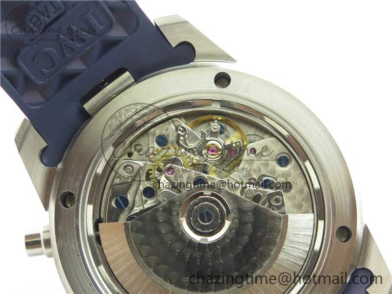 Aquatimer Chrono IW376711 SS BLS 1:1 Best Edition Blue Dial on Blue Rubber Strap A7750
