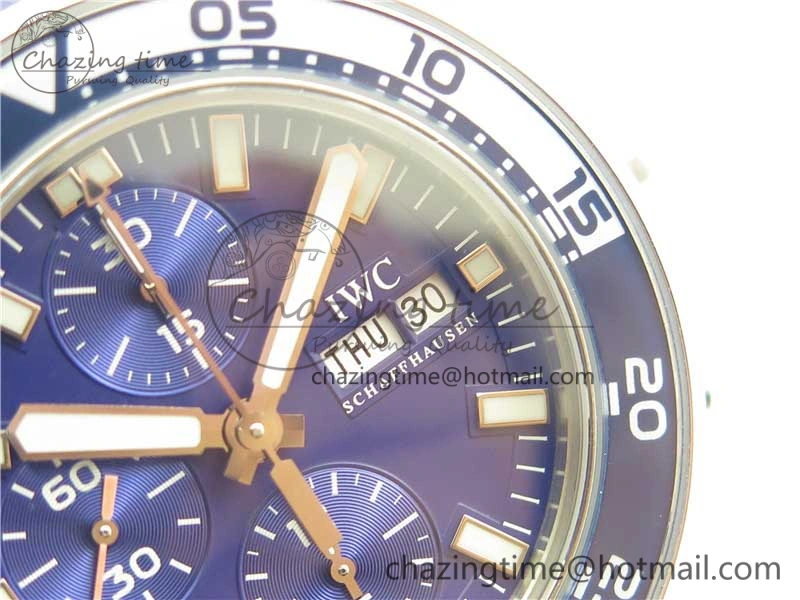 Aquatimer Chrono IW376711 SS BLS 1:1 Best Edition Blue Dial on Blue Rubber Strap A7750