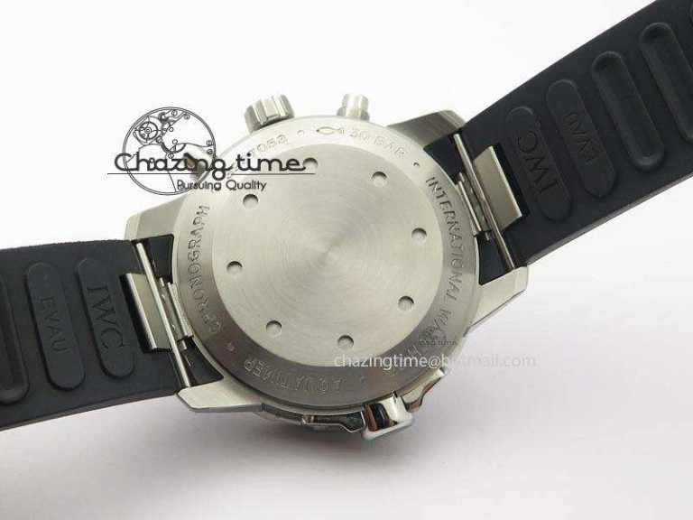 Aquatimer Chrono IW376803 V6F 1:1 Best Edition Black Dial On Rubber Strap A7750