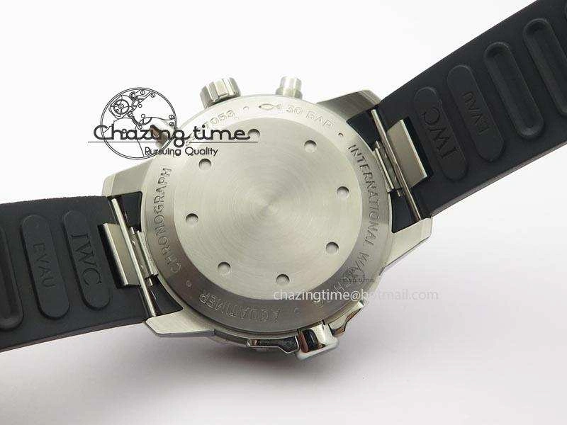 Aquatimer Chrono IW376803 V6F 1:1 Best Edition Black Dial On Rubber Strap A7750