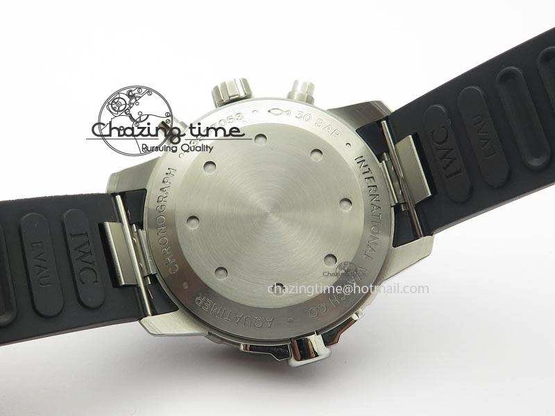 Aquatimer Chrono IW376803 V6F 1:1 Best Edition Black Dial On Rubber Strap A7750