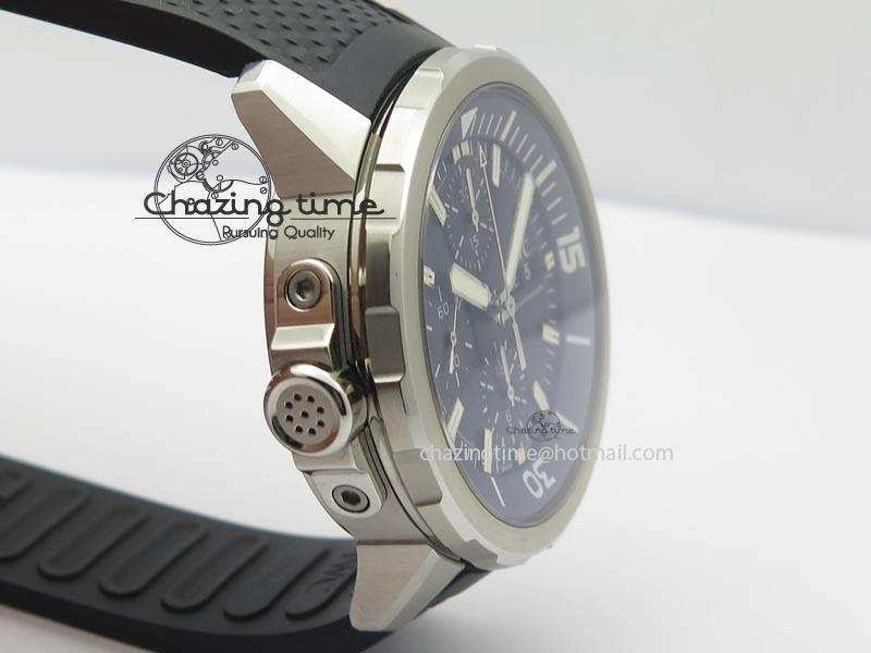 Aquatimer Chrono IW376803 V6F 1:1 Best Edition Black Dial On Rubber Strap A7750