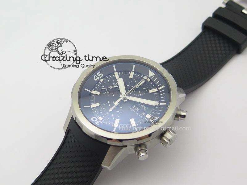 Aquatimer Chrono IW376803 V6F 1:1 Best Edition Black Dial On Rubber Strap A7750