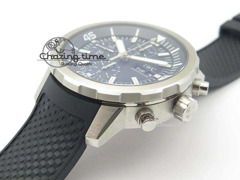Aquatimer Chrono IW376803 V6F 1:1 Best Edition Black Dial On Rubber Strap A7750