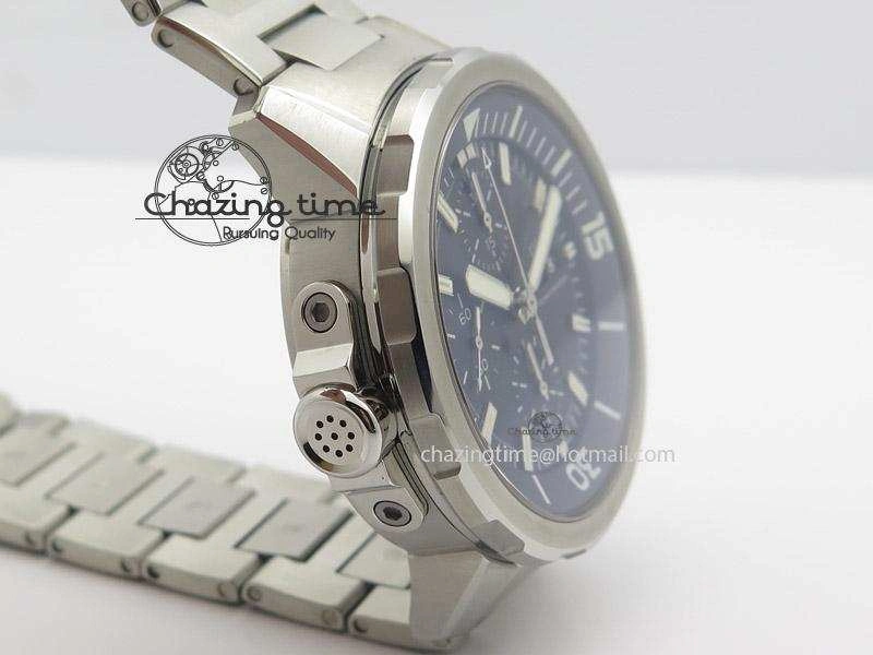 Aquatimer Chrono IW376803 V6F 1:1 Best Edition Black Dial On SS Bracelet A7750