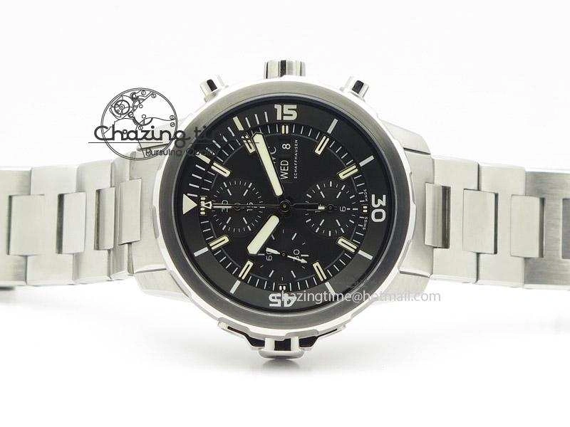 Aquatimer Chrono IW376803 V6F 1:1 Best Edition Black Dial On SS Bracelet A7750