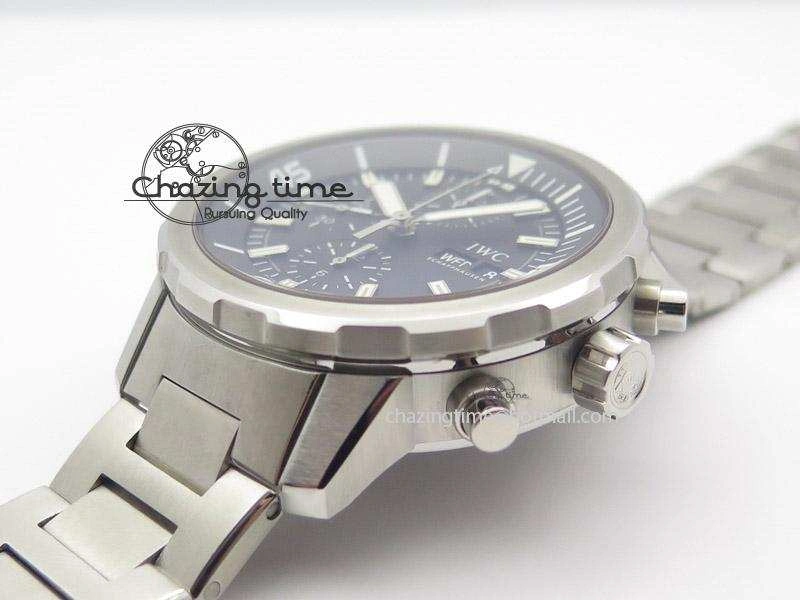 Aquatimer Chrono IW376803 V6F 1:1 Best Edition Black Dial On SS Bracelet A7750