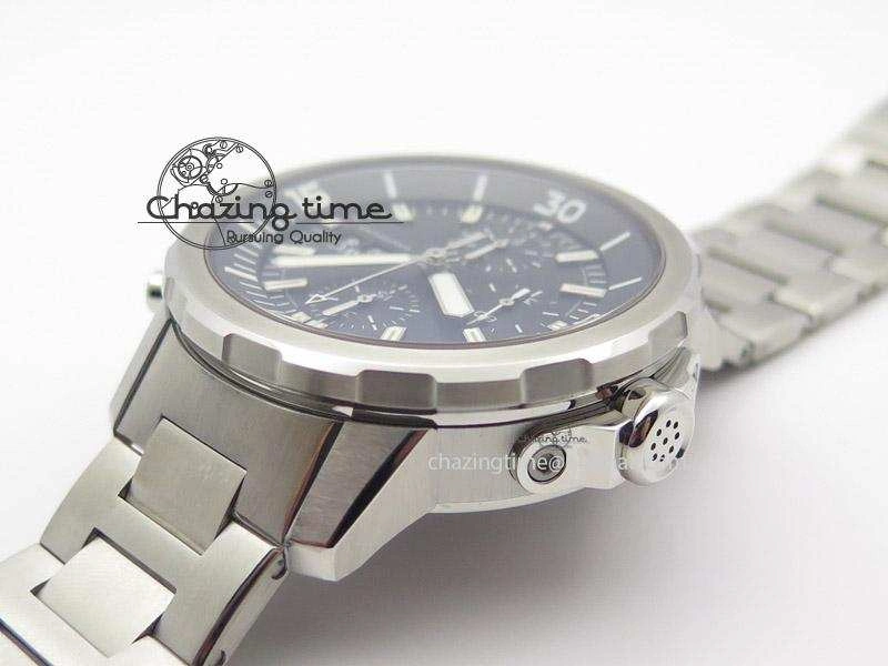 Aquatimer Chrono IW376803 V6F 1:1 Best Edition Black Dial On SS Bracelet A7750