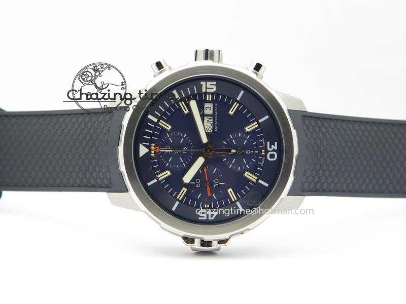 Aquatimer Chrono IW376803 V6F 1:1 Best Edition Blue Dial On Rubber Strap A7750