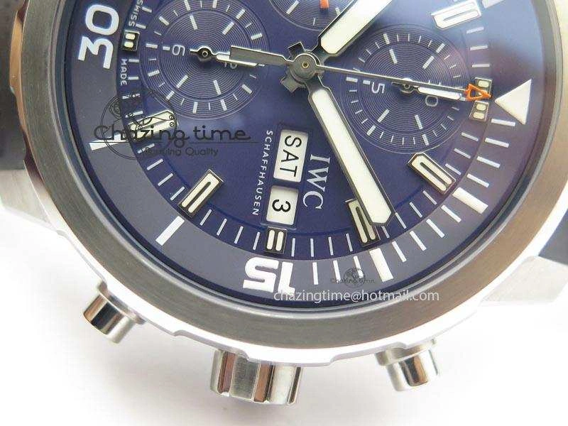 Aquatimer Chrono IW376803 V6F 1:1 Best Edition Blue Dial On Rubber Strap A7750