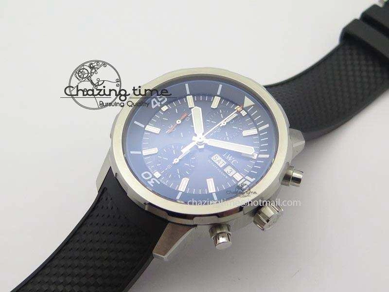 Aquatimer Chrono IW376803 V6F 1:1 Best Edition Blue Dial On Rubber Strap A7750