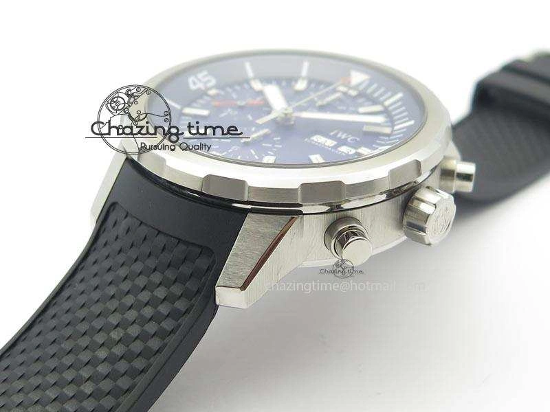 Aquatimer Chrono IW376803 V6F 1:1 Best Edition Blue Dial On Rubber Strap A7750