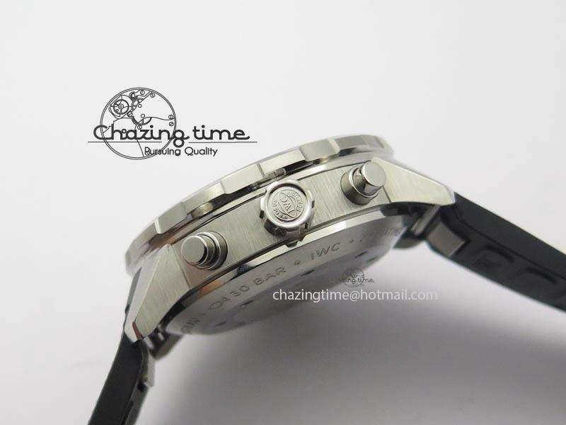 Aquatimer Chrono IW376803 V6F 1:1 Best Edition Blue Dial On Rubber Strap A7750