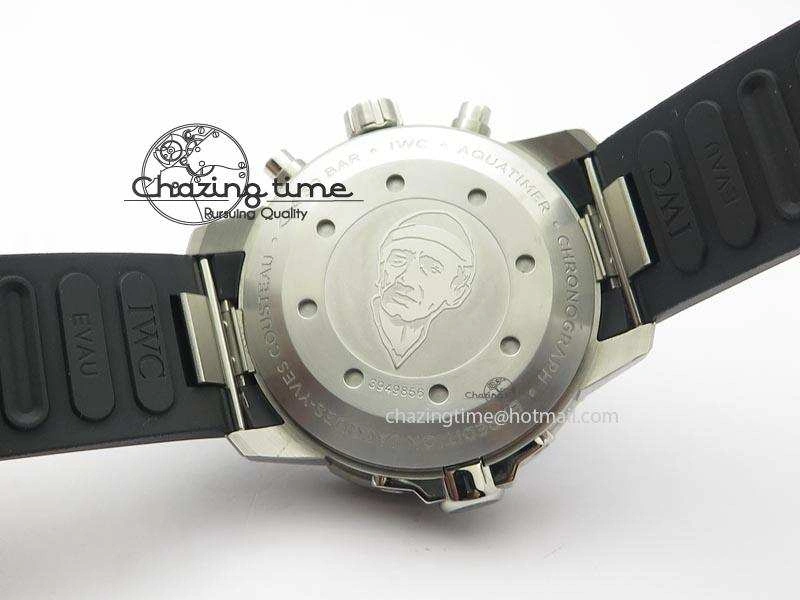 Aquatimer Chrono IW376803 V6F 1:1 Best Edition Blue Dial On Rubber Strap A7750