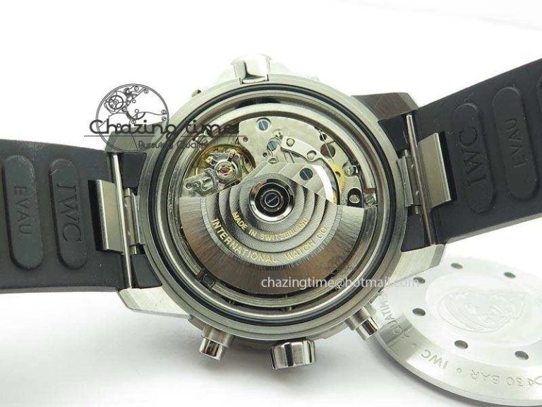 Aquatimer Chrono IW376803 V6F 1:1 Best Edition Blue Dial On Rubber Strap A7750
