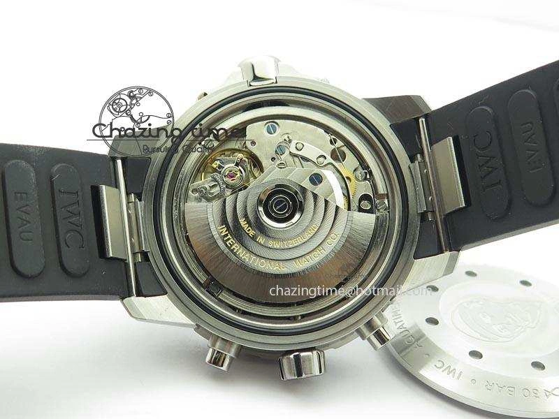 Aquatimer Chrono IW376803 V6F 1:1 Best Edition Blue Dial On Rubber Strap A7750