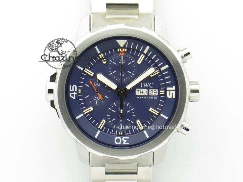 Aquatimer Chrono IW376803 V6F 1:1 Best Edition Blue Dial On SS Bracelet A7750