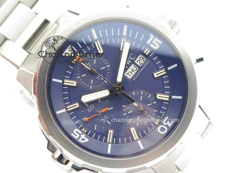 Aquatimer Chrono IW376803 V6F 1:1 Best Edition Blue Dial On SS Bracelet A7750