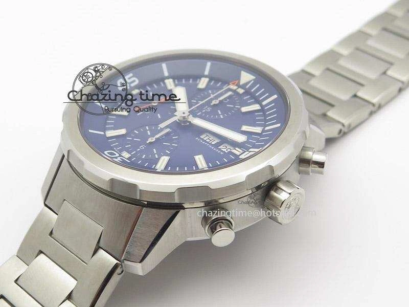 Aquatimer Chrono IW376803 V6F 1:1 Best Edition Blue Dial On SS Bracelet A7750