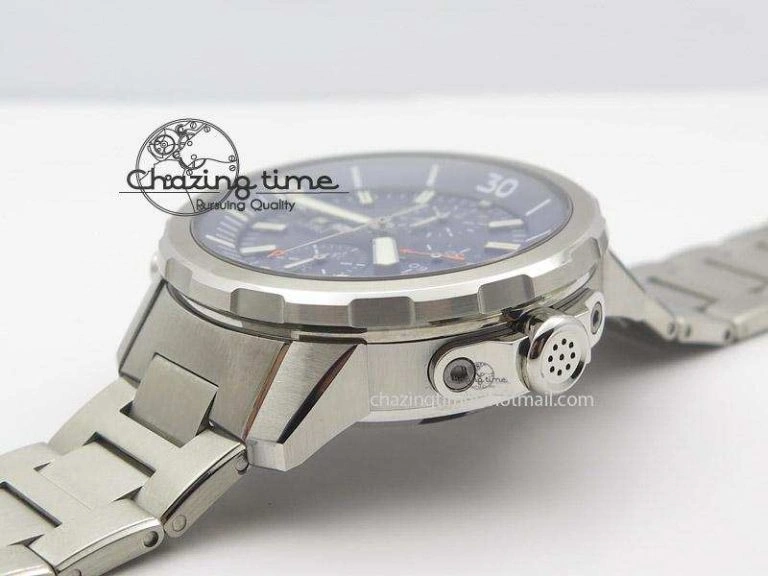 Aquatimer Chrono IW376803 V6F 1:1 Best Edition Blue Dial On SS Bracelet A7750