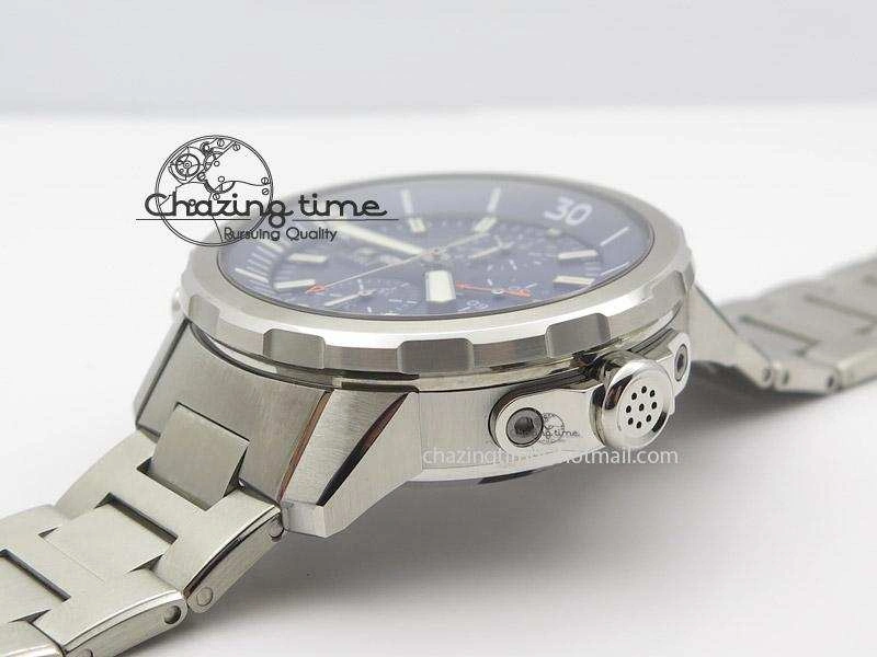 Aquatimer Chrono IW376803 V6F 1:1 Best Edition Blue Dial On SS Bracelet A7750
