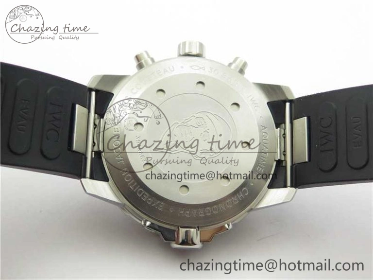 Aquatimer Chrono IW376803 V6F 1:1 Best Edition Blue Dial on Ruber Strap A7750