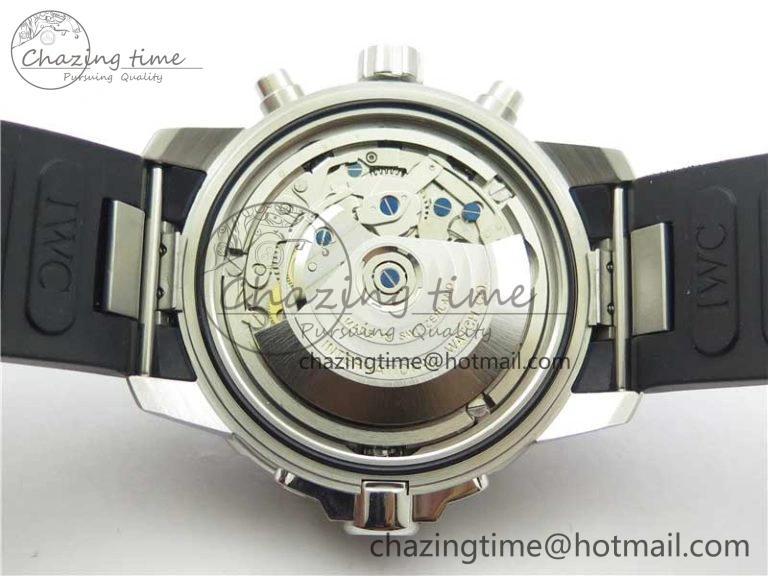 Aquatimer Chrono IW376803 V6F 1:1 Best Edition Blue Dial on Ruber Strap A7750