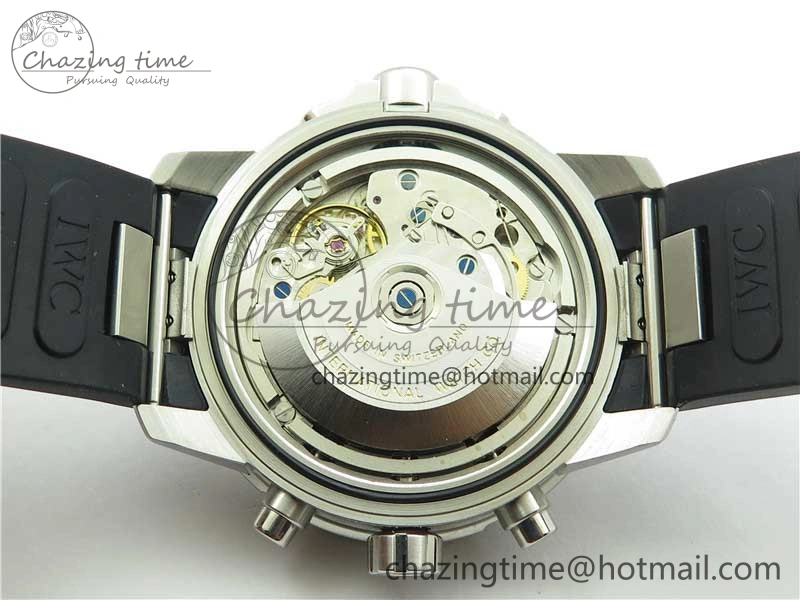 Aquatimer Chrono IW376803 V6F 1:1 Best Edition Blue Dial on Ruber Strap A7750