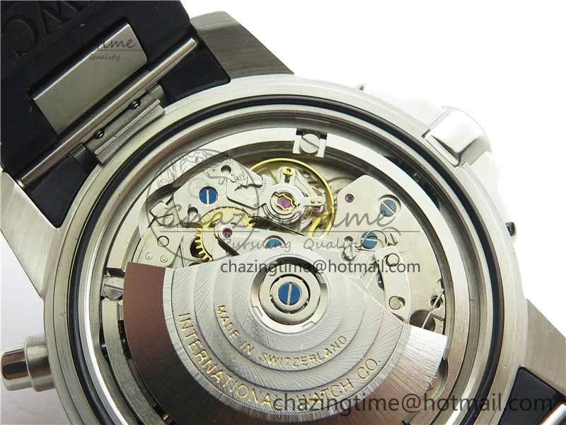 Aquatimer Chrono IW376803 V6F 1:1 Best Edition Blue Dial on Ruber Strap A7750