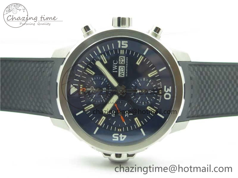 Aquatimer Chrono IW376803 V6F 1:1 Best Edition Blue Dial on Ruber Strap A7750