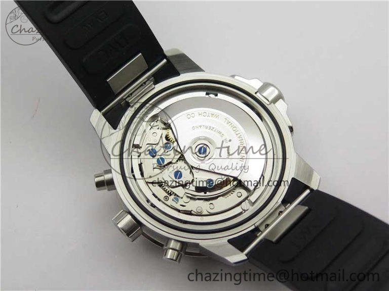 Aquatimer Chrono IW376803 V6F 1:1 Best Edition Blue Dial on Ruber Strap A7750