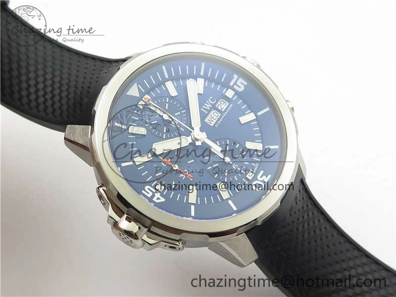 Aquatimer Chrono IW376803 V6F 1:1 Best Edition Blue Dial on Ruber Strap A7750