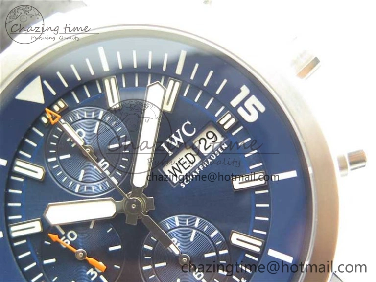 Aquatimer Chrono IW376803 V6F 1:1 Best Edition Blue Dial on Ruber Strap A7750
