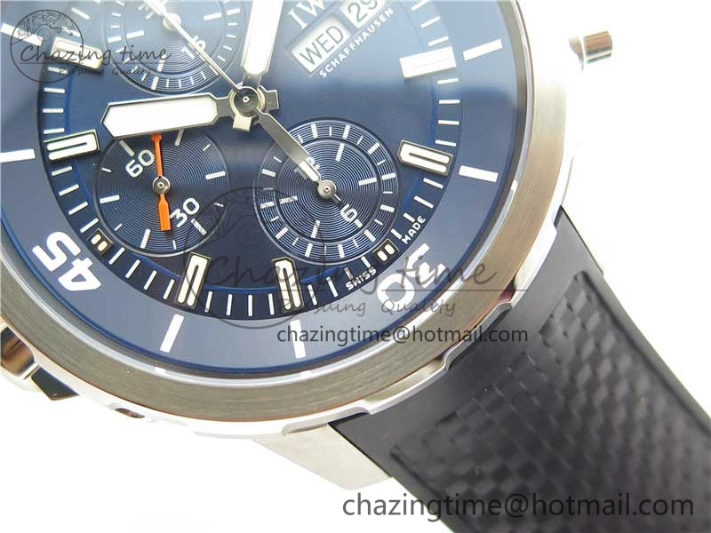 Aquatimer Chrono IW376803 V6F 1:1 Best Edition Blue Dial on Ruber Strap A7750