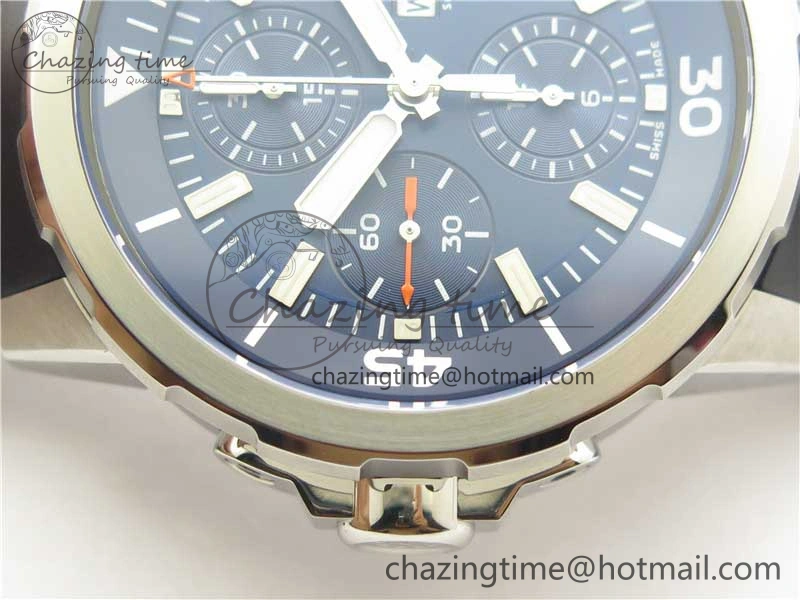 Aquatimer Chrono IW376803 V6F 1:1 Best Edition Blue Dial on Ruber Strap A7750